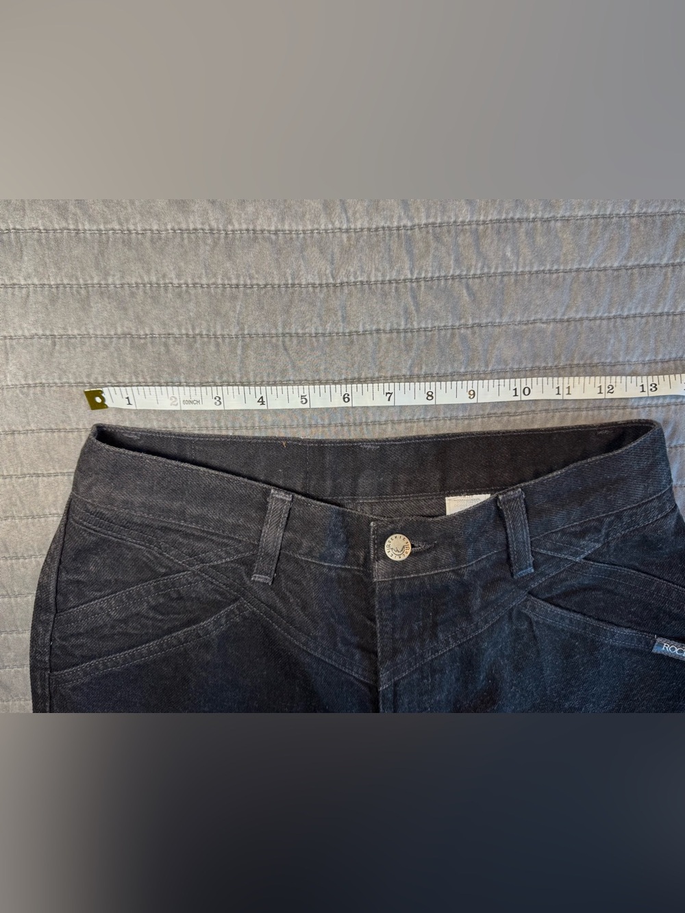Vintage ROCKIES- Rocky Mountain black bare back high rise western jean 32/34 - Picture 8 of 12